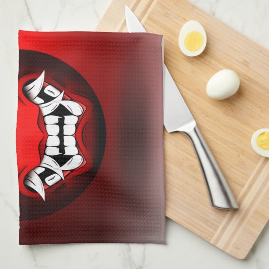 Samuraimoji-Kochwäsche Geschirrtuch (Viertel Falte)