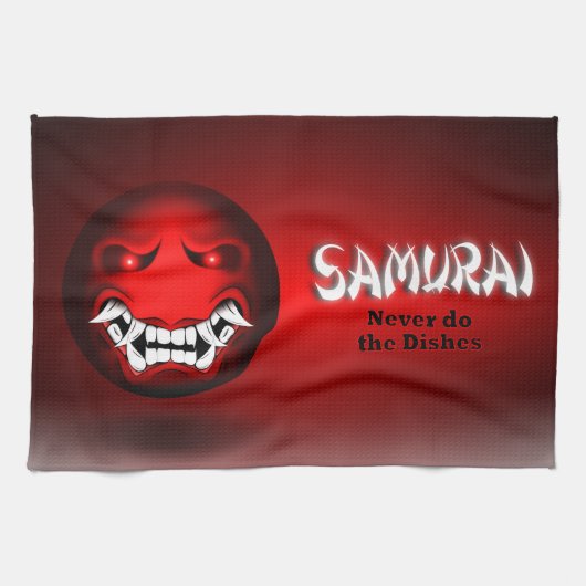 Samuraimoji-Kochwäsche Geschirrtuch (Horizontal)