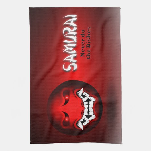 Samuraimoji-Kochwäsche Geschirrtuch (Vertikal)