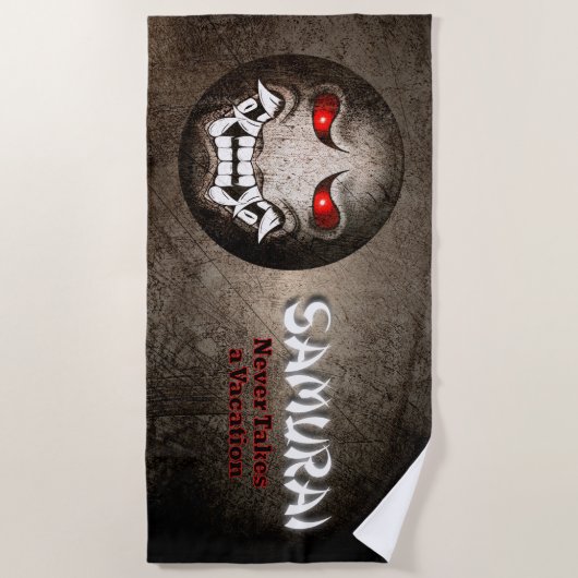 Samuraimoji Vintage Strandtuch (Vorderseite)