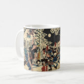 Samurais am Krieg im Schnee circa 1800's Kaffeetasse (Vorderseite Links)