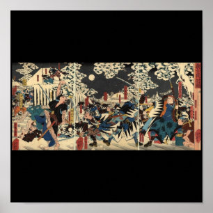 Samurais am Krieg im Schnee circa 1800's Poster
