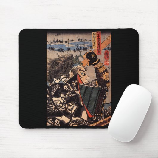 Samurais am Krieg. Schöne Dracherüstung. c. 1800's Mousepad (Mit Mouse)