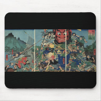 Samurais an der Kriegsmalerei circa 1800's Mousepad