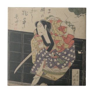 Samurais, die durch eine Wand circa 1818 brechen Fliese
