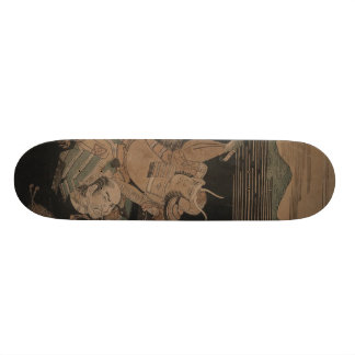 Samurais, die nachts circa 1770 kämpfen skateboard