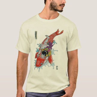 Samurais gegen riesige koi Fische T-Shirt