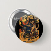 Samurais im Kampf, circa 1800's Button (Vorne & Hinten)