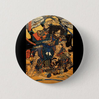 Samurais im Kampf, circa 1800's Button