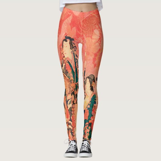 Samurais im Kimono Leggings (Vorderseite)