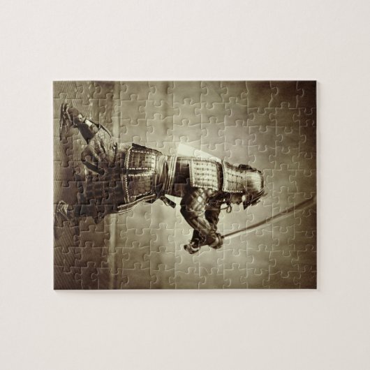 Samurais mit angehobener Klinge, c.1860 Puzzle (Horizontal)