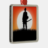 Samurais, Ninja - japanischer Krieger Silbernes Ornament (Rechts)