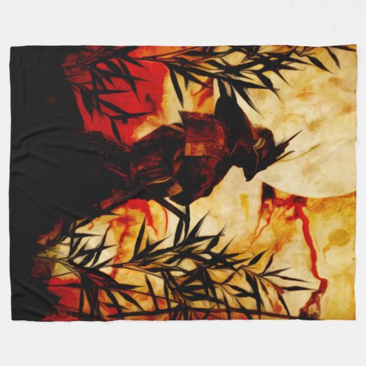 Samurais vor Kampf Fleecedecke (Vorderseite (Horizontal))