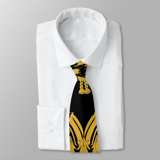 Samuraischädel SchwarzgoldfarbeKrawatten Krawatte (Gebunden)
