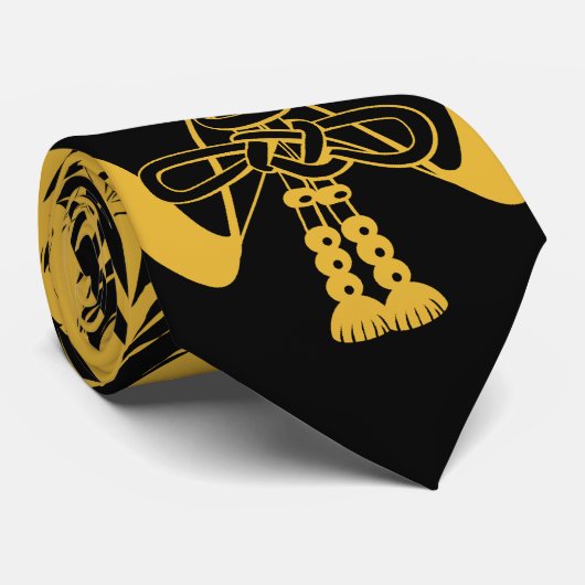 Samuraischädel SchwarzgoldfarbeKrawatten Krawatte (Gerollt)