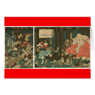 Samuraitraining mit Tengu, circa 1859