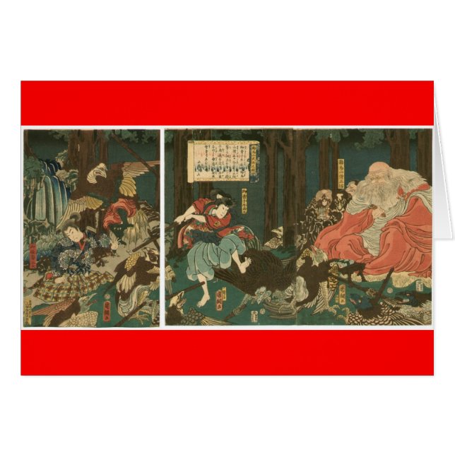 Samuraitraining mit Tengu, circa 1859 (Vorderseite (Horizontal))