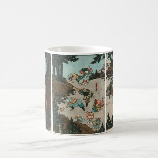 Samuraitraining mit Tengu, circa 1859 Kaffeetasse (Mittel)
