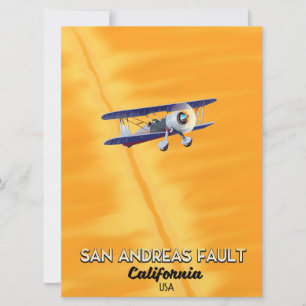 San Andreas Fehler California USA Reiseplakat. Einladung