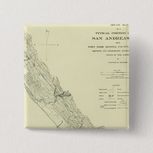 San Andreas Rift nahe Fort Ross Button (Vorderseite)