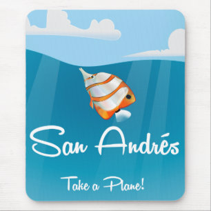 San Andrés Vintage-Flugposter Cartoon Mousepad