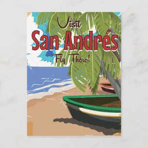 San Andrés Vintage-Reiseposter Postkarte