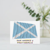 San Andrés y Providencia Wave Flag mit Namen Postkarte (Stehend Vorderseite)
