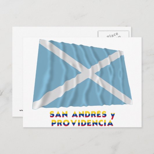 San Andrés y Providencia Wave Flag mit Namen Postkarte (Vorne/Hinten)