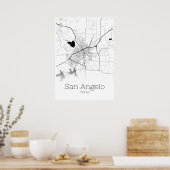 San Angelo Karte - Texas - City Map Poster (Küche)