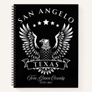 San Angelo Tom Green Landkreis Texas Vintag Eagle Notizblock