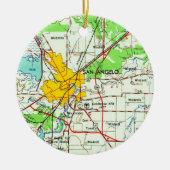 San Angelo Vintage Karte Keramik Ornament (Vorne)