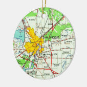 San Angelo Vintage Karte Keramik Ornament (Links)