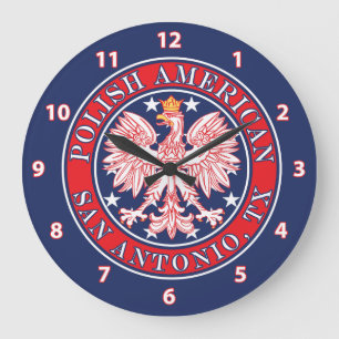 San Antonia Texas Polnischer Adler Große Wanduhr