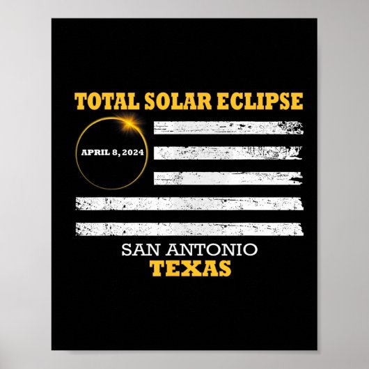 San Antonio 2024 Solar Eclipse 2024 040824 Eclipse Poster (Vorne)