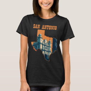 San Antonio Alamo Texas Retro-Reise T-Shirt
