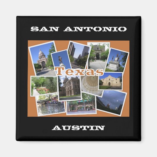 San Antonio/Austin Texas Collage Magnet (Vorne)