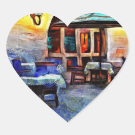 San Antonio Cafe Herz-Aufkleber