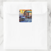 San Antonio Cafe Quadratischer Aufkleber (Tasche)