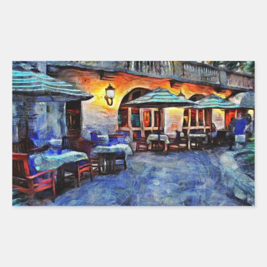 San Antonio Cafe Rechteckiger Aufkleber (Vorderseite)