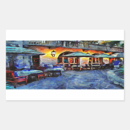 San Antonio Cafe Rechteckiger Aufkleber