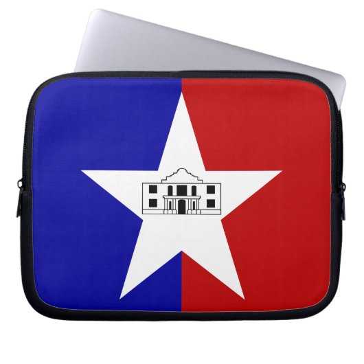 San Antonio City Flag Laptop Sleeve (Vorderseite)