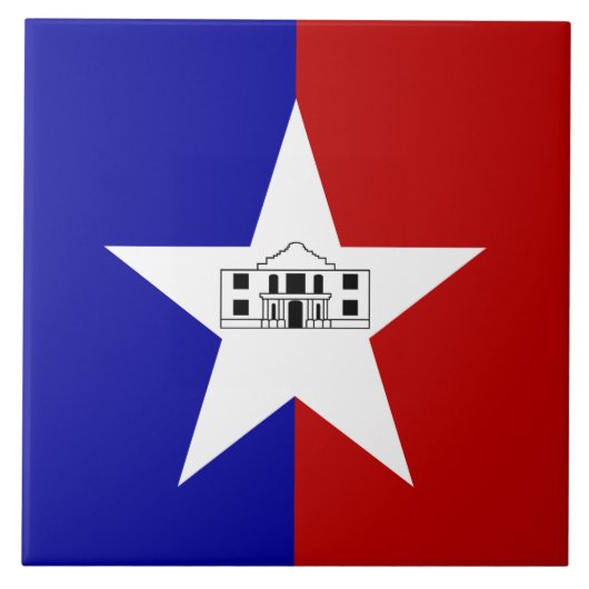 San Antonio City Flag Tile Fliese (Vorderseite)