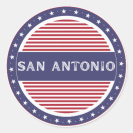 San Antonio City Pride Emblem – American Identity Runder Aufkleber