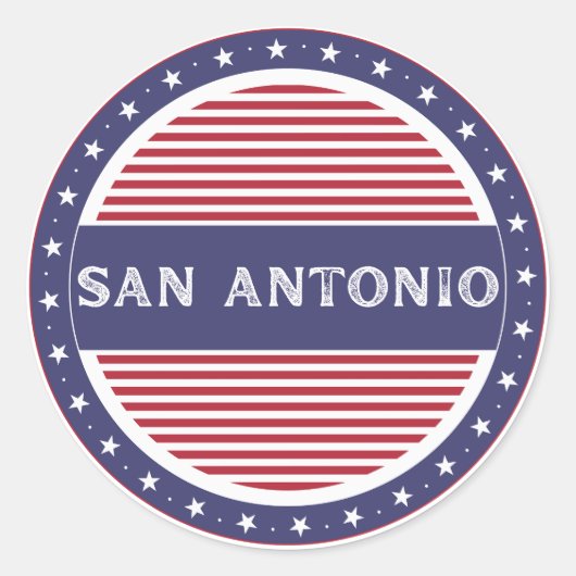 San Antonio City Pride Emblem – American Identity Runder Aufkleber (Vorderseite)