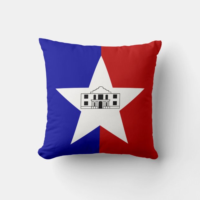 San Antonio City, Texas, Flag American MoJo Pillow Kissen (Vorderseite)
