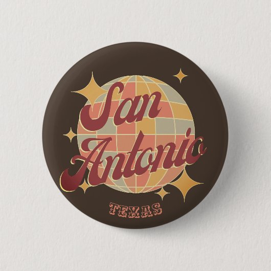 San Antonio City Texas Retro Vintag Button (Vorderseite)