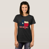 San Antonio City Texas Texan Flag Map T-Shirt (Vorne ganz)