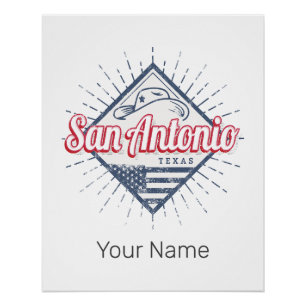 San Antonio City Texas United Staaten Vintag USA Poster