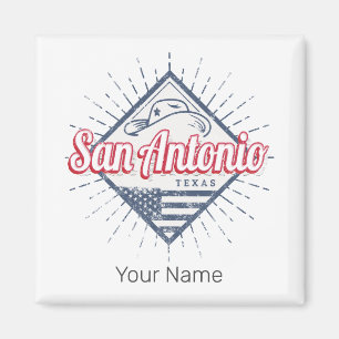 San Antonio City Texas Vereinigte Staaten Vintage Magnet