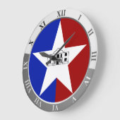 San Antonio flag Large Clock Große Wanduhr (Winkel)